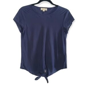 Anthropologie Cloth & Stone Cap Sleeves Tie Front Top
